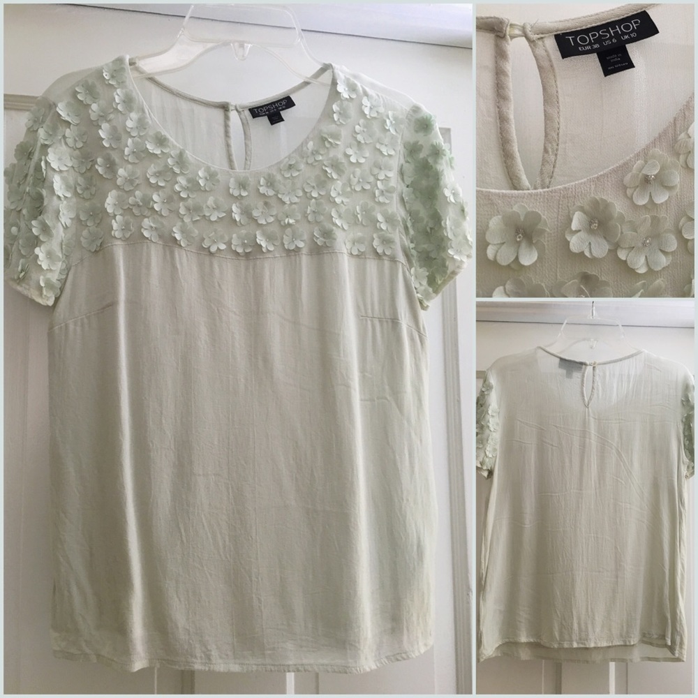 topshop floral detail elegant blouse